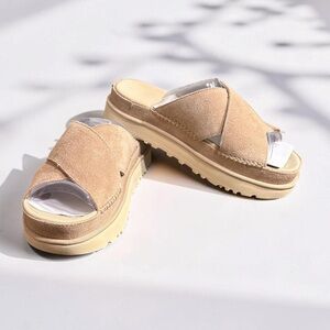 UGG Goldenstar Suede Cross Slide Sandals